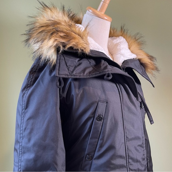 NWT S13 New York Womens Alps Mid Length Down Parka with Faux Fur Hood - Size XS - Picture 4 of 14